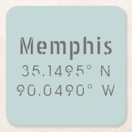 Memphis Latitude Longitud Underlägg Papper Kvadrat