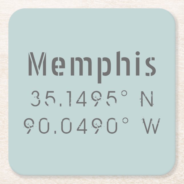 Memphis Latitude Longitud Underlägg Papper Kvadrat (Framsidan)