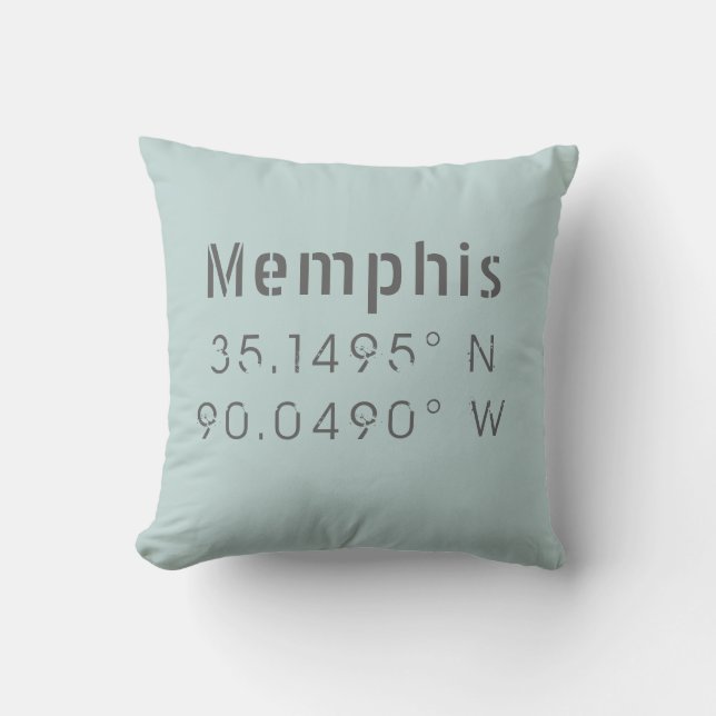 Memphis Longitud Latitude Dekorativ kudde (Framsida)