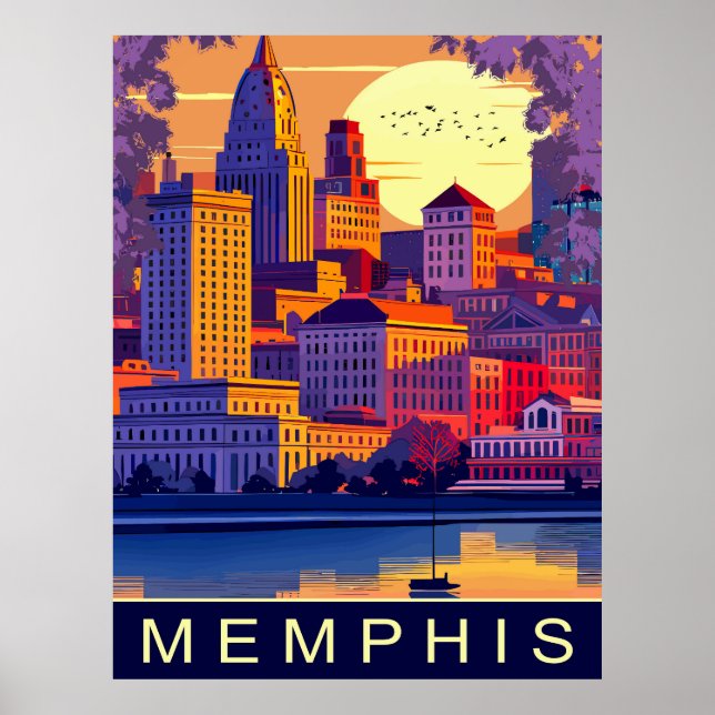 Memphis, Mississippifloden, Resa Poster (Framsidan)