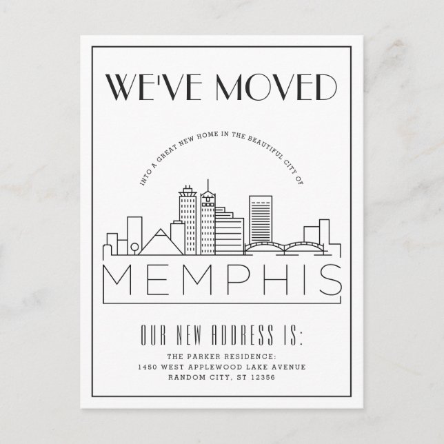 Memphis Modern Deco | Ny adress Meddelande Vykort (Framsida)