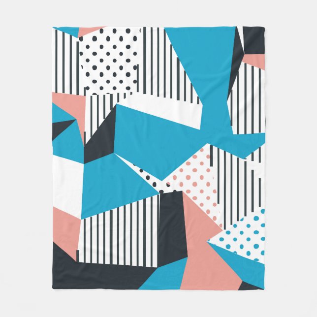 Memphis Mönster: Minimalistisk Abstrakt trend Fleecefilt (Framsidan)