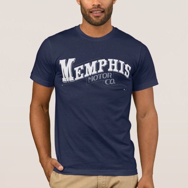 Memphis motoriska Co. Skjorta-Marin blått T Shirt (Framsida)