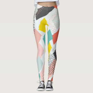 Memphis penseldrag: vintage mönster. leggings