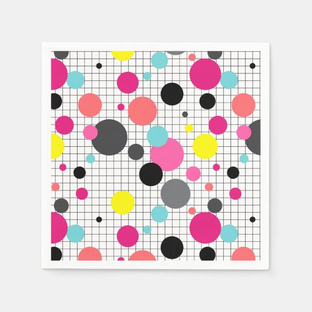 Memphis polka dots pappersservett (Framsidan)