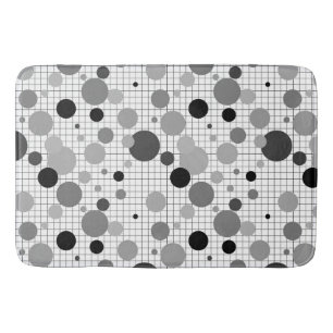 Memphis polka dots svartvitt, enkel Memphis Badrumsmatta