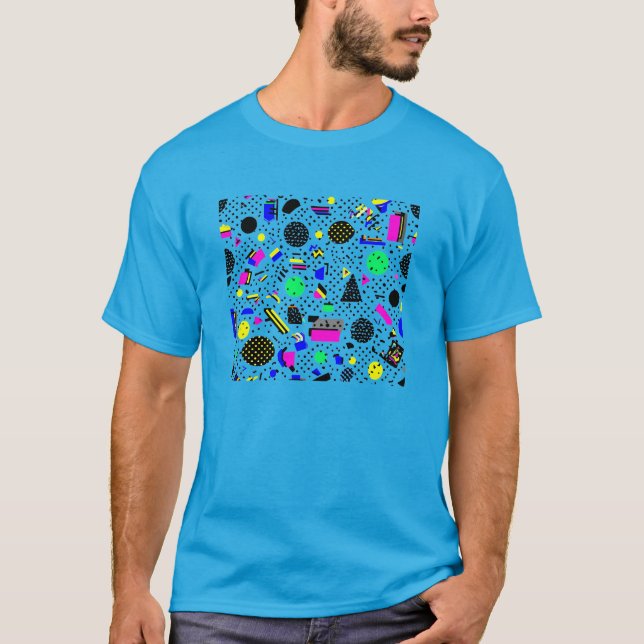 Memphis, Retro, 80s, Geometric, Pattern, Neon, Abs T Shirt (Framsida)