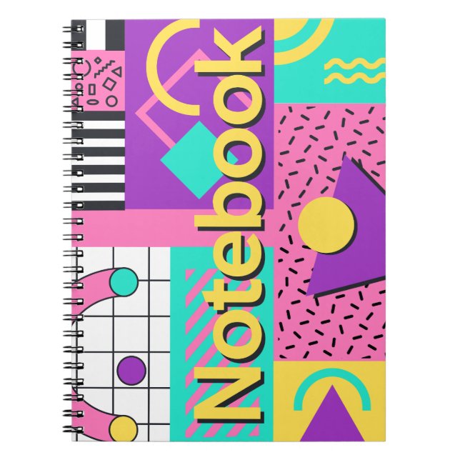 Memphis Retro Anteckningsbok Omslag  (Framsidan)