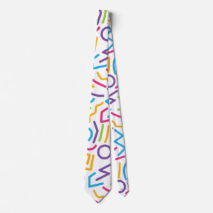 Memphis Retro färgrik abstrakt stil Slips