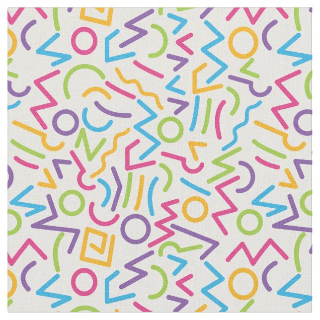 Memphis Retro färgrik abstrakt stil Tyg (Närbild)