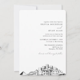 Memphis Skyline Destination Wedding bjudande Inbjudningar