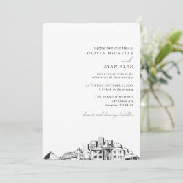 Memphis Skyline Destination Wedding bjudande Inbjudningar