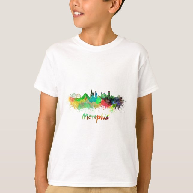 Memphis skyline in watercolor t-shirt (Framsida)