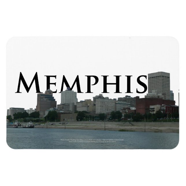 Memphis Skyline med Memphis i Himlar Magnet (Horisontell)