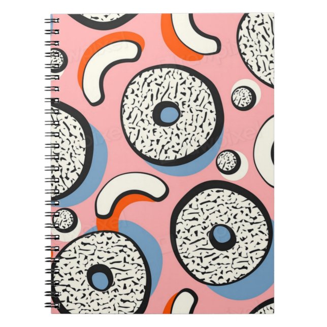 Memphis söt sömlös mönster anteckningsbok (Framsidan)