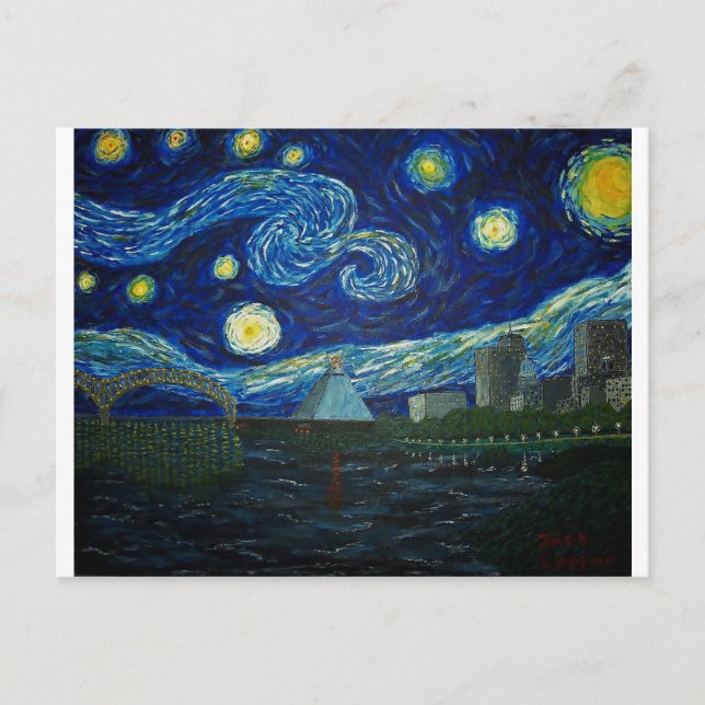 "Memphis Starry Night" av Jack Lepper Vykort (Framsida)