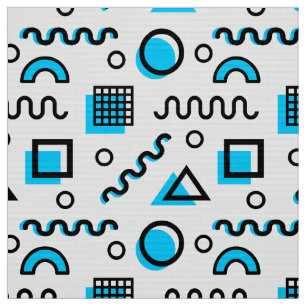 Memphis Stil Geometric Mönster 110719 - Himlar Blu Tyg