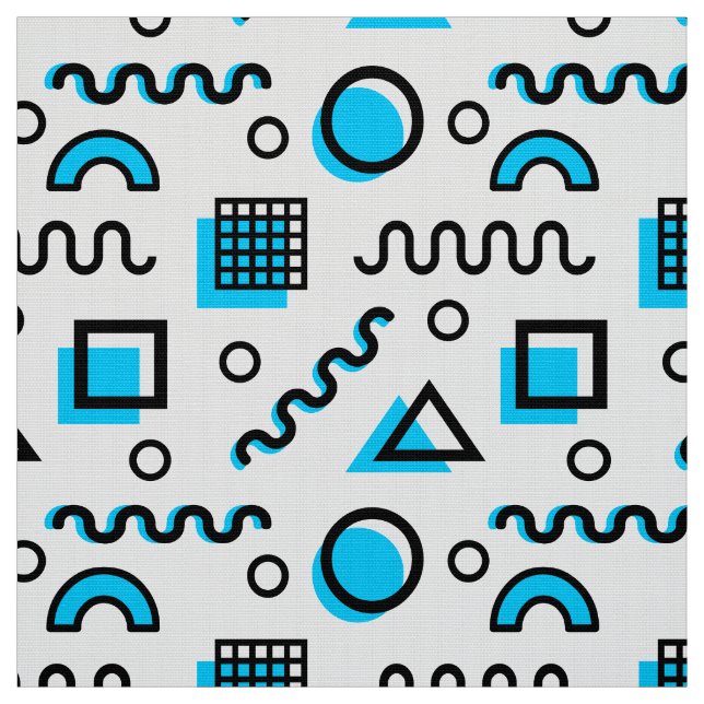 Memphis Stil Geometric Mönster 110719 - Himlar Blu Tyg (Provkarta)