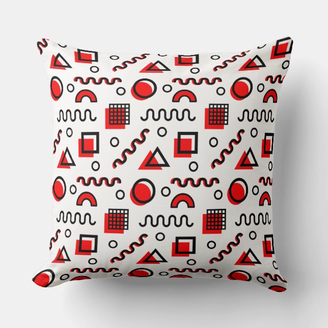 Memphis Stil Geometric Mönster 110719 - Red Kudde (Framsida)
