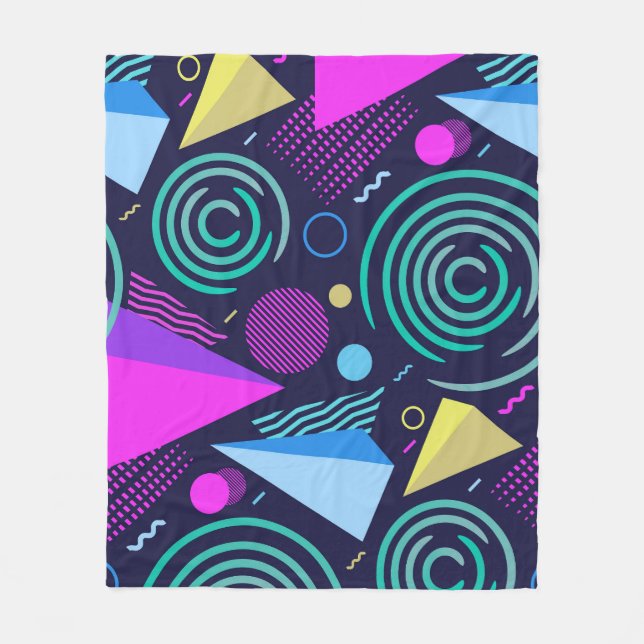 Memphis Stil Geometric Shapes Fleecefilt (Framsidan)