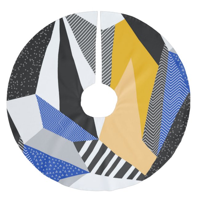 Memphis Stil: Kreativ Geometric Collage. Julgransmatta Borstad Polyester (Framsidan)