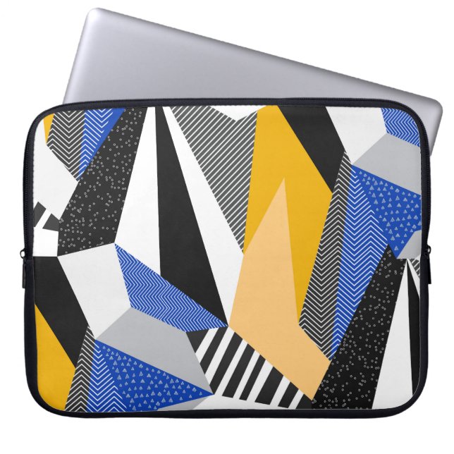 Memphis Stil: Kreativ Geometric Collage. Laptop Fodral (Framsidan)
