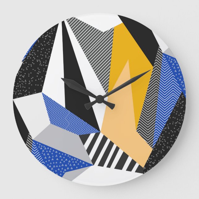 Memphis Stil: Kreativ Geometric Collage. Stor Klocka (Framsida)