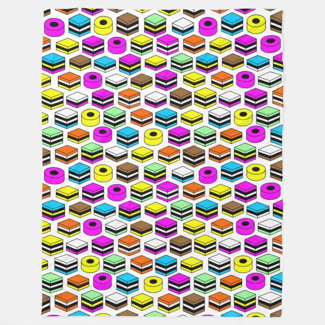 Memphis Stil Licorice Allsorce Mönster Fleecefilt (Framsidan)