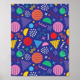 Memphis stil mönster poster