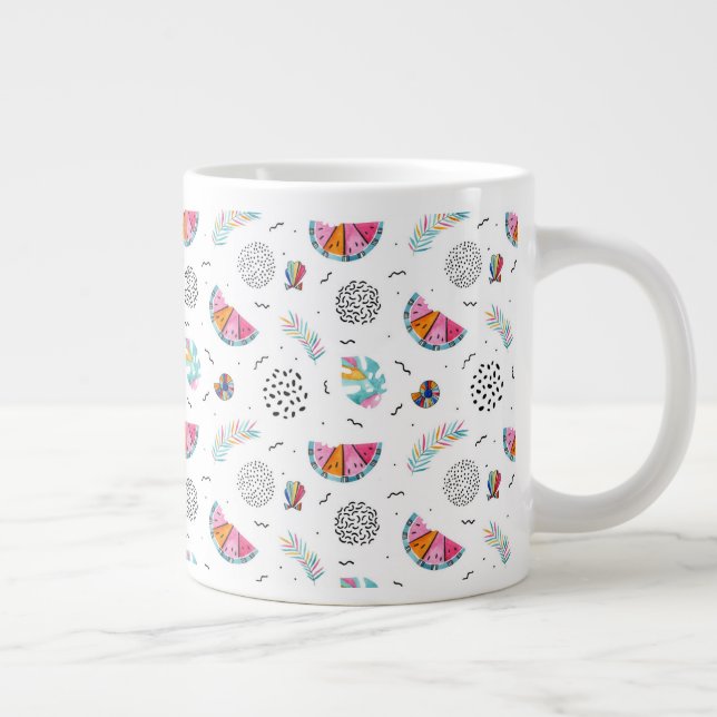 Memphis stil tropiskt sommar mönster jumbo mugg (Höger)