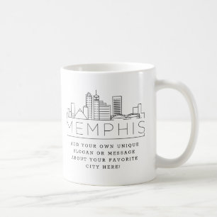 Memphis Stylized City Skyline Anpassningsbar Slo Kaffemugg
