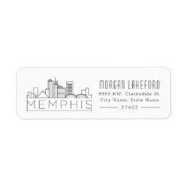 Memphis Stylized Skyline | Returadress Etikett