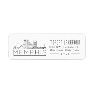 Memphis Stylized Skyline   Returadress Etikett