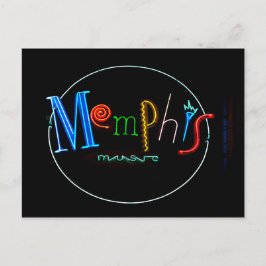 Memphis Tennesse Beale Street Neon Music Sign Vykort