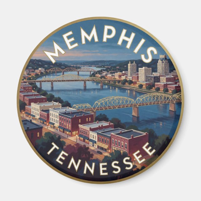 Memphis Tennessee Downtown Riverfront  Magnet (Framsidan)