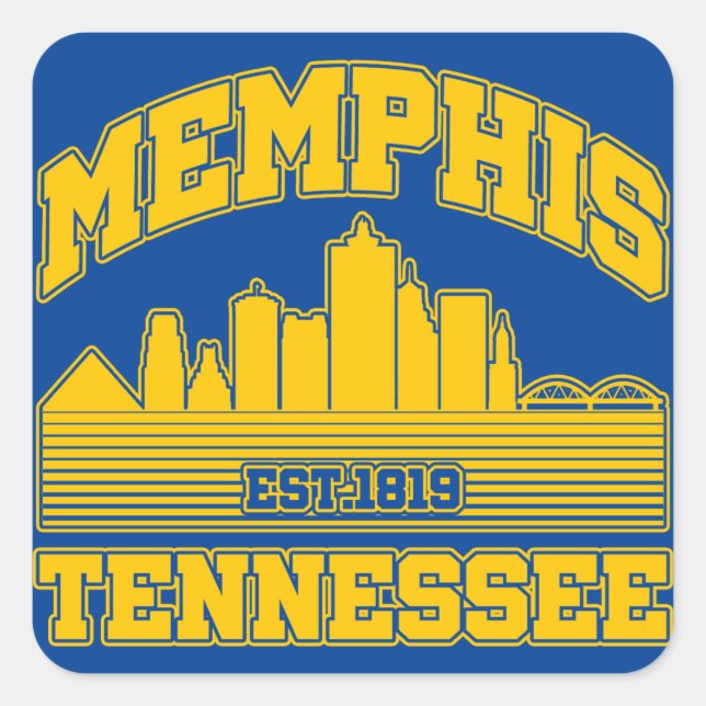 Memphis,Tennessee Fyrkantigt Klistermärke (Framsida)