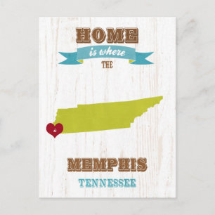 Memphis, Tennessee Karta - Hem är mitt hjärta Vykort