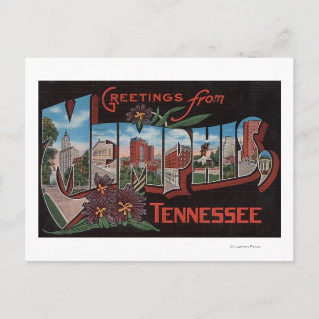 Memphis, Tennessee - Large Brev Scenes Vykort (Framsida)