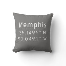 Memphis Tennessee Longitud Latitude Dekorativ kudd