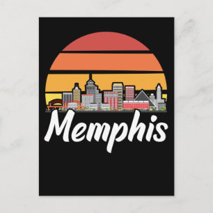 Memphis Tennessee Retro City Skyline Vykort