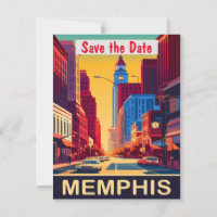 Memphis Tennessee Road Purple Bröllopsinbjudan