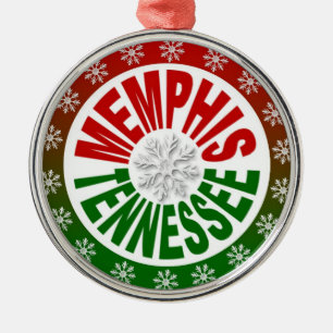 Memphis Tennessee röd grön prydnad Julgransprydnad Metall