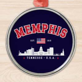"Memphis Tennessee – Skyline City Julgransprydnad Metall