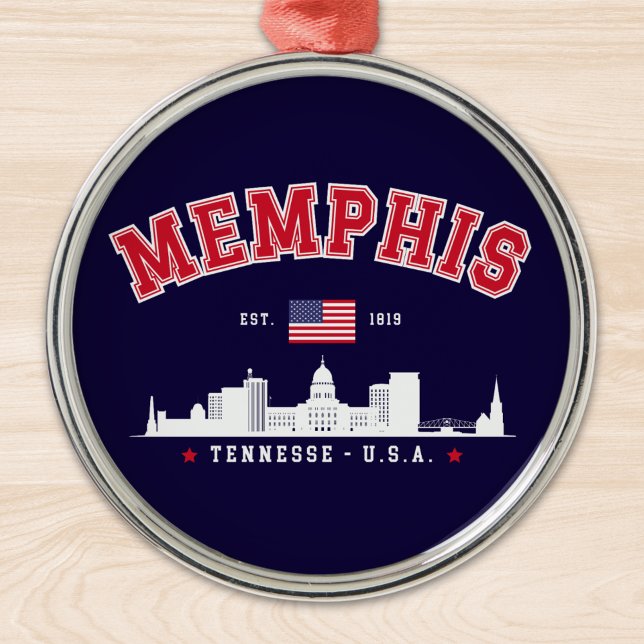 "Memphis Tennessee – Skyline City Julgransprydnad Metall (Skapare uppladdad)