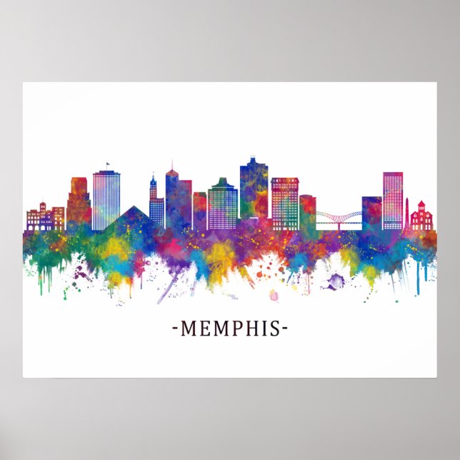 Memphis Tennessee Skyline Poster (Framsidan)