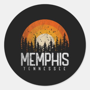 Memphis Tennessee Tn Tröja Retro Stil Vintage 70s Runt Klistermärke