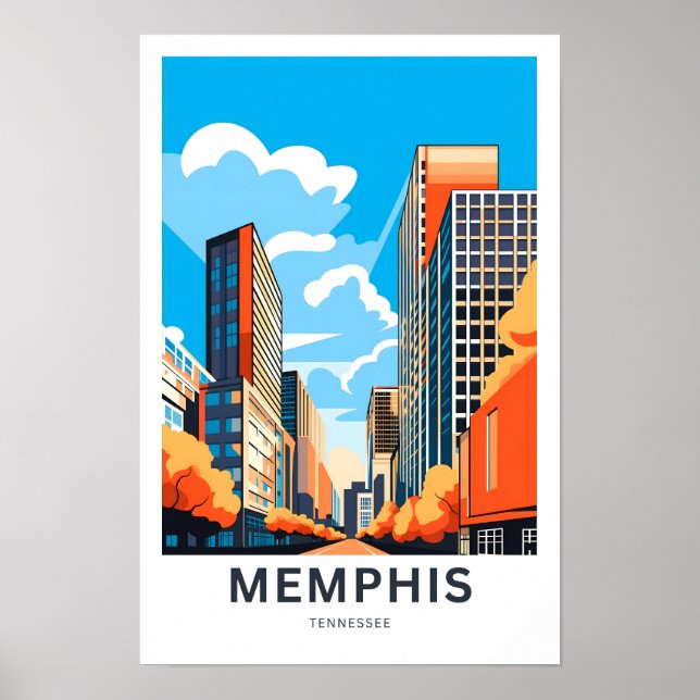 Memphis Tennessee Travel Skriv ut Poster (Framsidan)