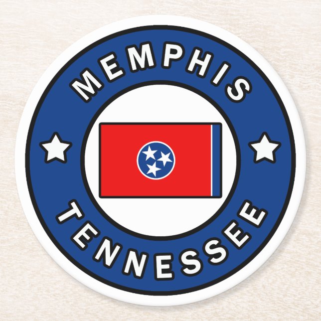 Memphis Tennessee Underlägg Papper Rund (Framsidan)