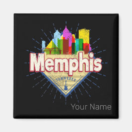 Memphis Tennessee United Stater Retro Skyline Magnet