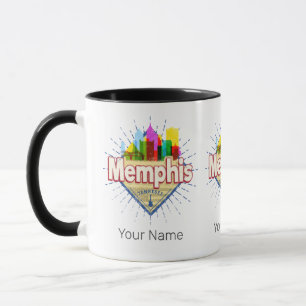 Memphis Tennessee United Stater Retro Skyline Mugg